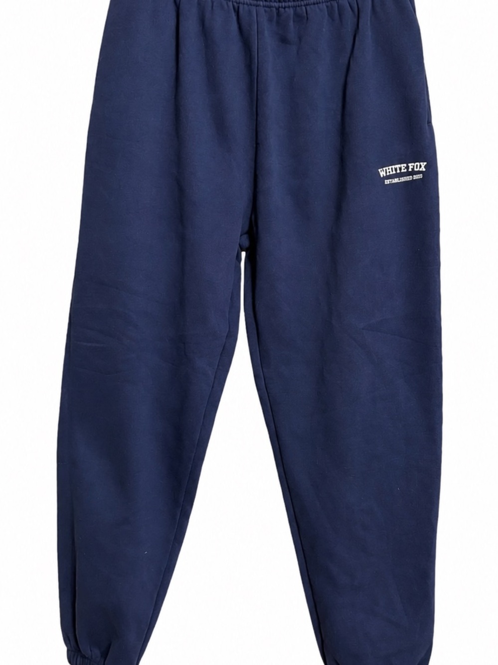 White Fox Navy Blue Fleece Joggers Sweatpants size Medium Excellent condition